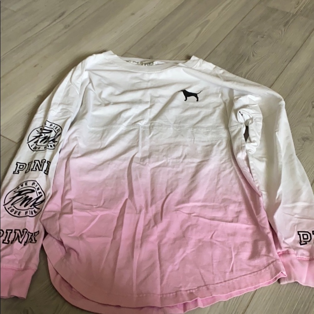 white to pink ombré